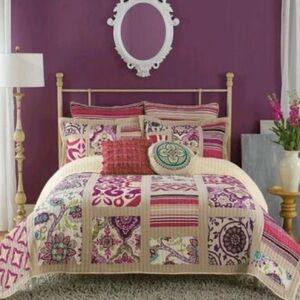 Set of Two Anthology Maddie Watercolor Stripe Quilted Standard Pillow Shams